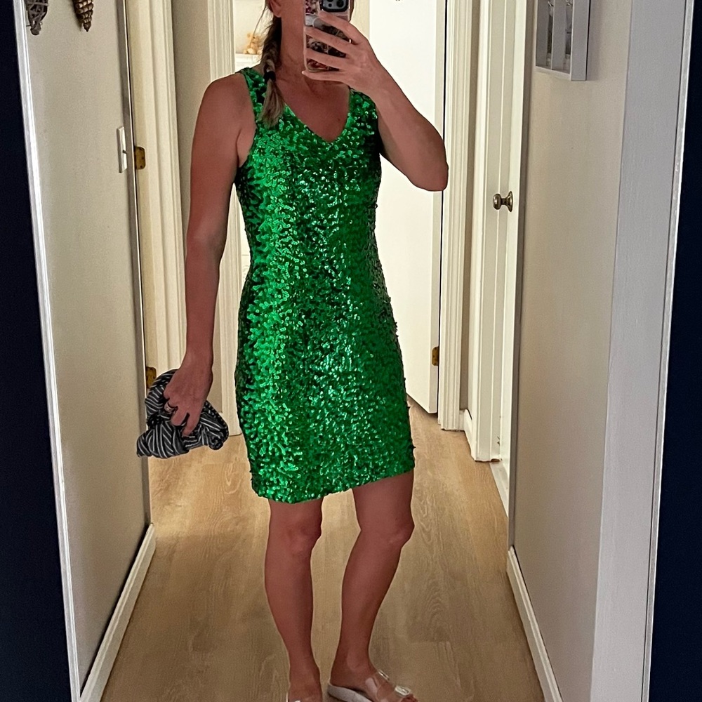 Green Sequin Mini Dress